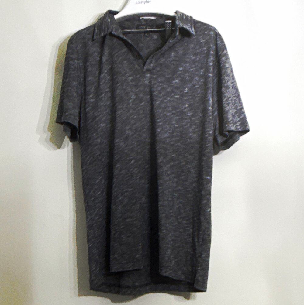 Robert Barakett Men's Polo Shirt L Regular Gray Heathered Short Sleeve Collared